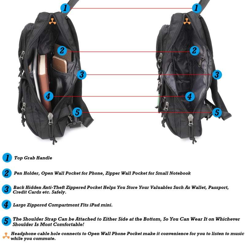NICGID Sling Backpacks, Sling Chest Bag Shoulder Crossbody Bags for Men Women Outdoor Travel - Image 5